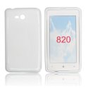 CUSTODIA GEL TPU SILICONE DOUBLE NOKIA LUMIA 820 COLORE BIANCO