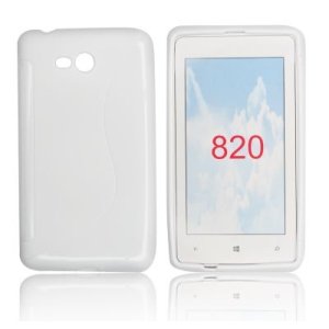 CUSTODIA GEL TPU SILICONE DOUBLE NOKIA LUMIA 820 COLORE BIANCO