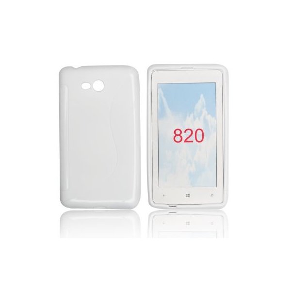 CUSTODIA GEL TPU SILICONE DOUBLE NOKIA LUMIA 820 COLORE BIANCO