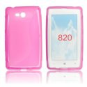 CUSTODIA GEL TPU SILICONE DOUBLE NOKIA LUMIA 820 COLORE ROSA