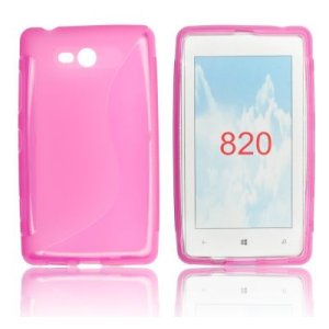 CUSTODIA GEL TPU SILICONE DOUBLE NOKIA LUMIA 820 COLORE ROSA