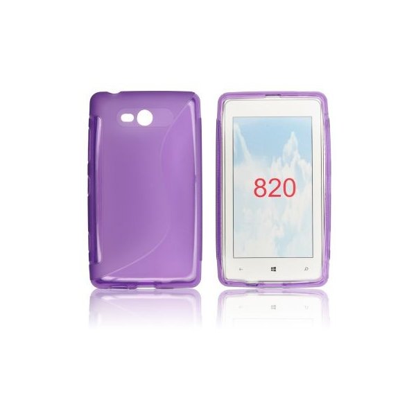 CUSTODIA GEL TPU SILICONE DOUBLE NOKIA LUMIA 820 COLORE VIOLA