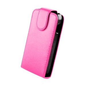 CUSTODIA VERTICALE FLIP PELLE per APPLE IPHONE 5, 5S COLORE ROSA