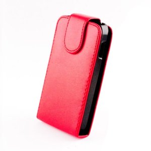 CUSTODIA VERTICALE FLIP PELLE per APPLE IPHONE 5, 5S COLORE ROSSO