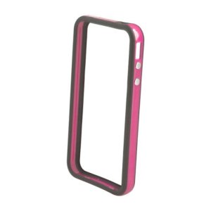 CUSTODIA GEL TPU SILICONE BUMPER per APPLE IPHONE 5, 5S COLORE NERO-ROSA-NERO