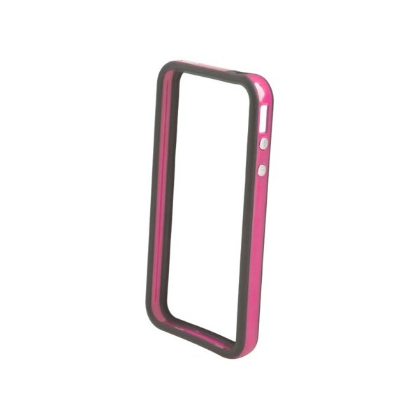 CUSTODIA GEL TPU SILICONE BUMPER per APPLE IPHONE 5, 5S COLORE NERO-ROSA-NERO