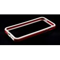 CUSTODIA GEL TPU SILICONE BUMPER per APPLE IPHONE 5, 5S COLORE BIANCO-ROSSO-BIANCO