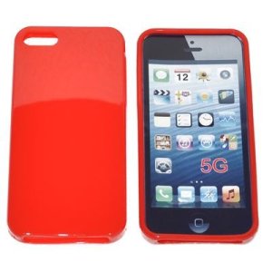 CUSTODIA GEL TPU SILICONE SEMI-RIGIDA per APPLE IPHONE 5, 5S COLORE ROSSO