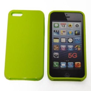 CUSTODIA GEL TPU SILICONE SEMI-RIGIDA per APPLE IPHONE 5, 5S COLORE VERDE