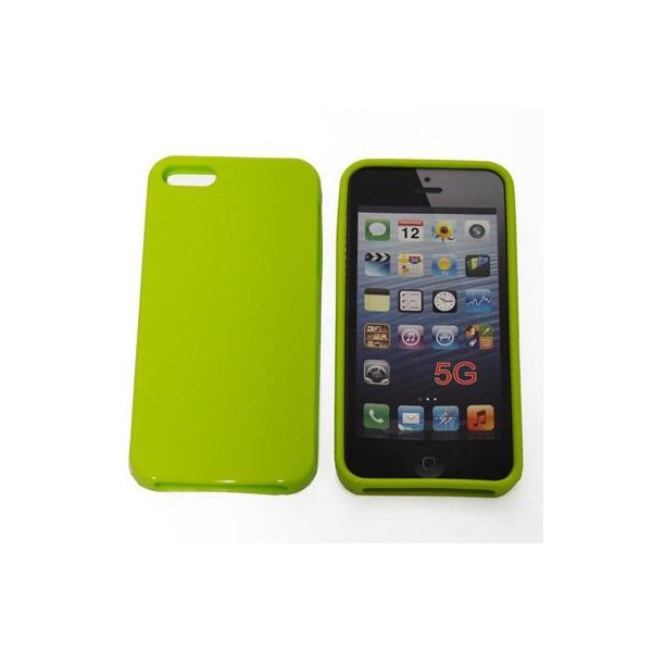 CUSTODIA GEL TPU SILICONE SEMI-RIGIDA per APPLE IPHONE 5, 5S COLORE VERDE