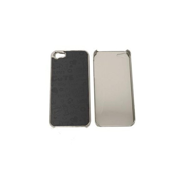 CUSTODIA per APPLE IPHONE SE, IPHONE 5S, IPHONE 5 - BACK RIGIDA FANTASIA DISEGNI BIMBI COLORE NERO