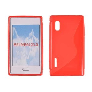 CUSTODIA GEL TPU SILICONE DOUBLE per LG E610 Optimus L5, E612 COLORE ROSSO