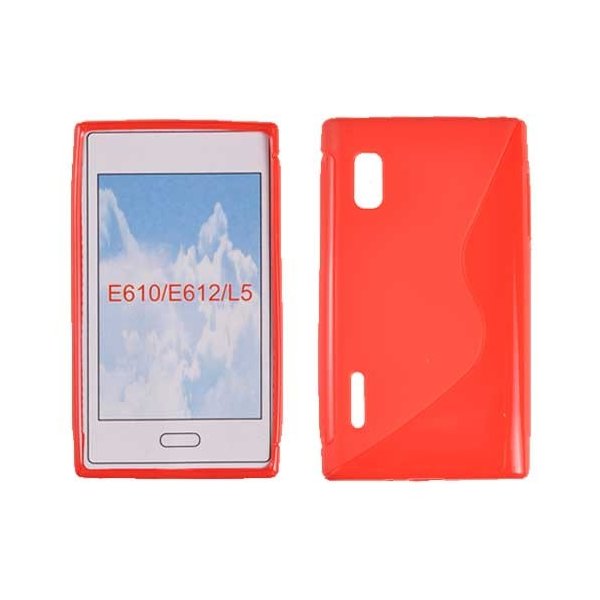 CUSTODIA GEL TPU SILICONE DOUBLE per LG E610 Optimus L5, E612 COLORE ROSSO