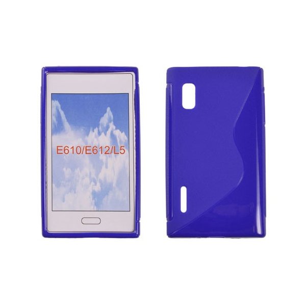 CUSTODIA GEL TPU SILICONE DOUBLE per LG E610 Optimus L5, E612 COLORE BLU