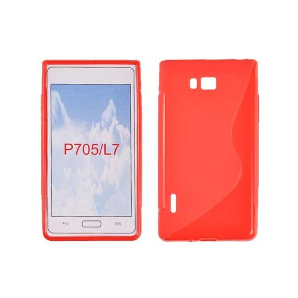 CUSTODIA GEL TPU SILICONE DOUBLE per LG P700 Optimus L7, P705 COLORE ROSSO