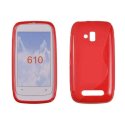 CUSTODIA GEL TPU SILICONE DOUBLE per NOKIA LUMIA 610 COLORE ROSSO