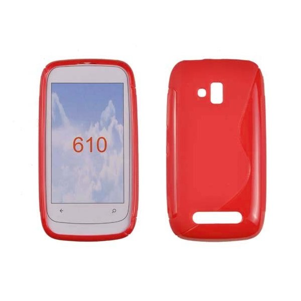 CUSTODIA GEL TPU SILICONE DOUBLE per NOKIA LUMIA 610 COLORE ROSSO