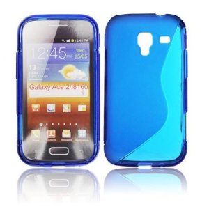 CUSTODIA GEL TPU SILICONE DOUBLE per SAMSUNG I8160 Galaxy Ace 2 COLORE BLU