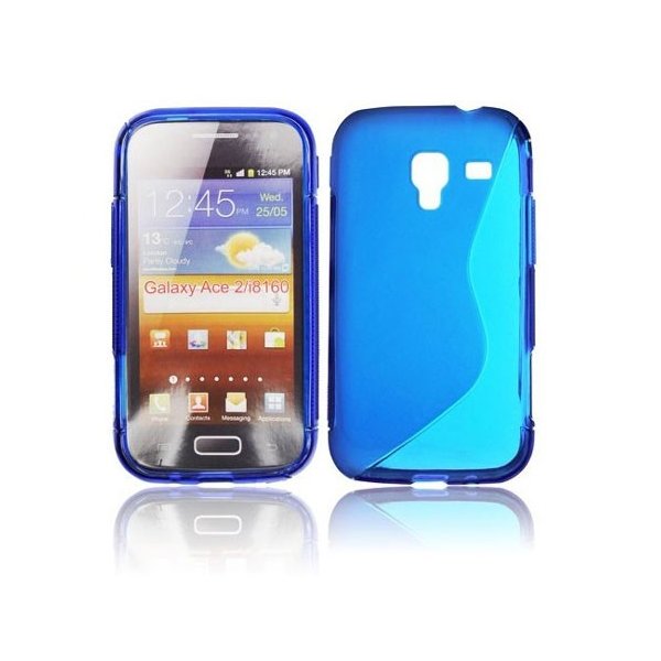 CUSTODIA GEL TPU SILICONE DOUBLE per SAMSUNG I8160 Galaxy Ace 2 COLORE BLU