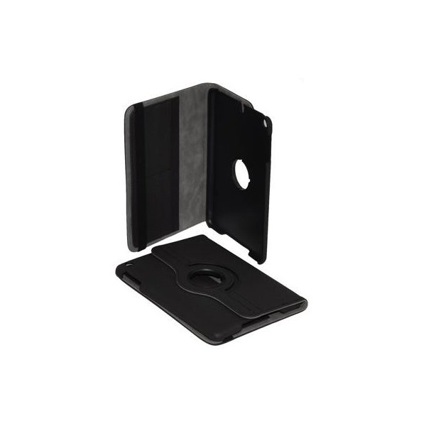 CUSTODIA BOOK PELLE GIREVOLE per APPLE IPAD MINI 3, IPAD MINI 2, IPAD MINI CON STAND E PORTA CARTE COLORE NERO