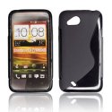 CUSTODIA GEL TPU SILICONE DOUBLE per HTC DESIRE VC, T328D COLORE NERO