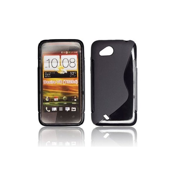 CUSTODIA GEL TPU SILICONE DOUBLE per HTC DESIRE VC, T328D COLORE NERO