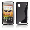 CUSTODIA GEL TPU SILICONE DOUBLE per HTC DESIRE VT T328T COLORE NERO