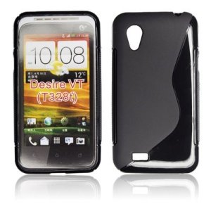 CUSTODIA GEL TPU SILICONE DOUBLE per HTC DESIRE VT T328T COLORE NERO