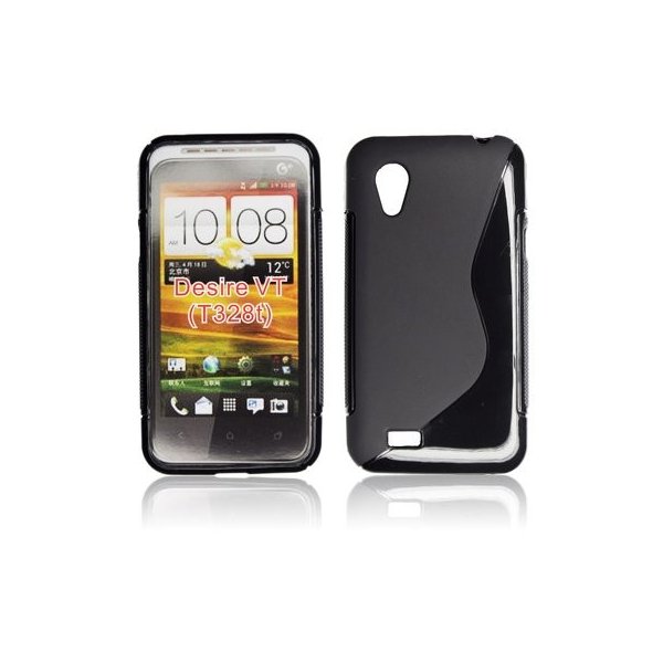 CUSTODIA GEL TPU SILICONE DOUBLE per HTC DESIRE VT T328T COLORE NERO