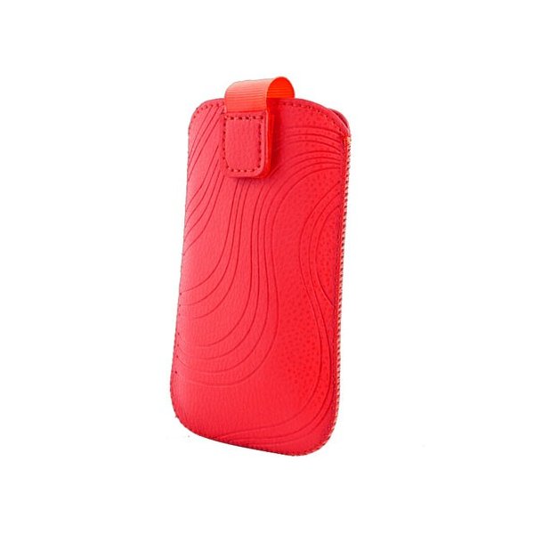 CUSTODIA A SACCHETTO IN TESSUTO per SAMSUNG I9300 GALAXY S3, I9500 GALAXY S4 CON PASSACINTURA FANTASIA SWING COLORE ROSSO