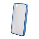 CUSTODIA per APPLE IPHONE SE, IPHONE 5S, IPHONE 5 - BACK RIGIDA TRASPARENTE SATINATA CON CORNICE COLORE BLU