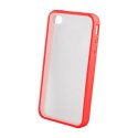 CUSTODIA per APPLE IPHONE SE, IPHONE 5S, IPHONE 5 - BACK RIGIDA TRASPARENTE SATINATA CON CORNICE COLORE ROSSO