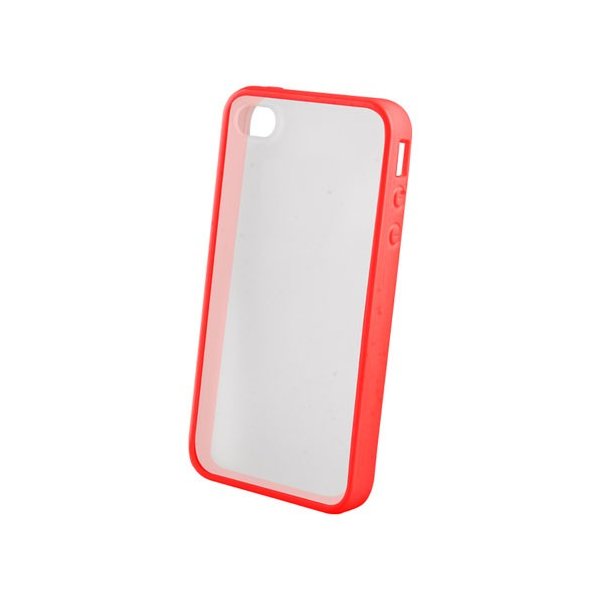 CUSTODIA per APPLE IPHONE SE, IPHONE 5S, IPHONE 5 - BACK RIGIDA TRASPARENTE SATINATA CON CORNICE COLORE ROSSO