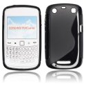 CUSTODIA GEL TPU SILICONE DOUBLE per BLACKBERRY 9360 Curve, 9350, 9370 COLORE NERO