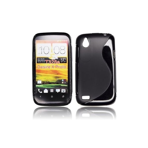 CUSTODIA GEL TPU SILICONE DOUBLE per HTC DESIRE X T328e COLORE NERO