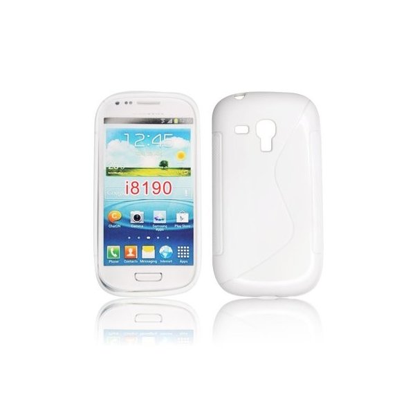 CUSTODIA GEL TPU SILICONE DOUBLE per SAMSUNG i8190 Galaxy S3 Mini, I8200 Galaxy S3 Mini VE COLORE BIANCO