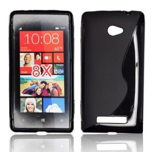 CUSTODIA GEL TPU SILICONE DOUBLE per HTC WINDOWS PHONE 8X C620E COLORE NERO