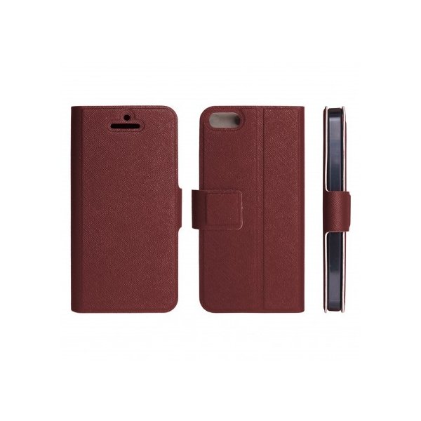 CUSTODIA FLIP ORIZZONTALE SLIM per APPLE IPHONE 5, 5S CON STAND E CHIUSURA MAGNETICA COLORE COLORE MARRONE