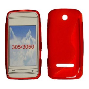 CUSTODIA GEL TPU SILICONE DOUBLE per NOKIA ASHA 305 COLORE ROSSO