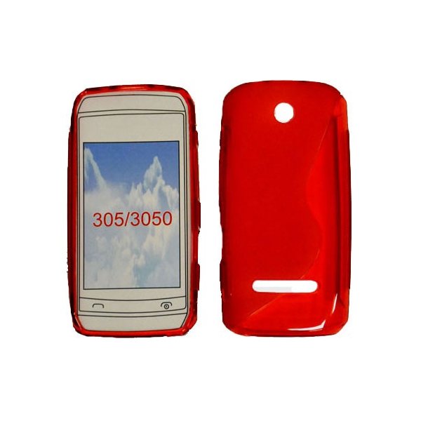 CUSTODIA GEL TPU SILICONE DOUBLE per NOKIA ASHA 305 COLORE ROSSO