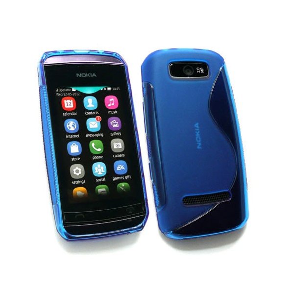 CUSTODIA GEL TPU SILICONE DOUBLE per NOKIA ASHA 305 COLORE BLU