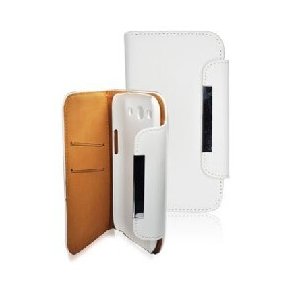 CUSTODIA ORIZZONTALE FLIP WALLET per APPLE IPHONE 5, 5S COLORE BIANCO CON PORTA CARTE