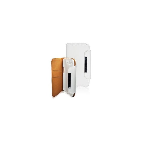 CUSTODIA ORIZZONTALE FLIP WALLET per APPLE IPHONE 5, 5S COLORE BIANCO CON PORTA CARTE