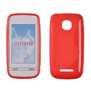 CUSTODIA GEL TPU SILICONE DOUBLE per NOKIA ASHA 311 COLORE ROSSO