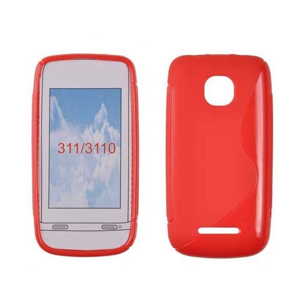 CUSTODIA GEL TPU SILICONE DOUBLE per NOKIA ASHA 311 COLORE ROSSO