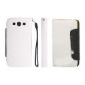 CUSTODIA ORIZZONTALE FLIP SAMSUNG S6500 Galaxy Mini 2 WALLET COLORE BIANCO/NERO