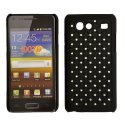 CUSTODIA RIGIDA GOMMATA CON BRILLANTINI per SAMSUNG I9070 Galaxy Advance S COLORE NERO