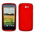 CUSTODIA GEL TPU SILICONE LUCIDA per HTC ONE S COLORE ROSSO