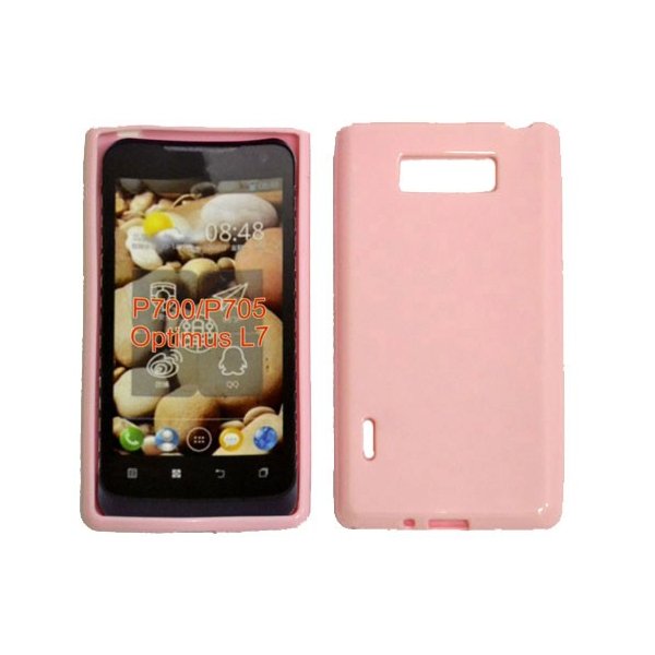 CUSTODIA GEL TPU SILICONE LUCIDA per LG P700 Optimus L7, P705 COLORE ROSA