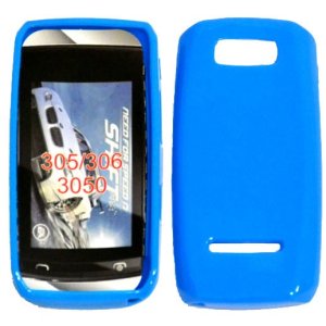 CUSTODIA GEL TPU SILICONE LUCIDA per NOKIA ASHA 305 COLORE BLU